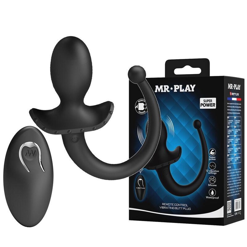 MR PLAY - VIBRATEUR ANAL ET PÉRINÉUMIEN NOIR AVEC TÉLÉCOMMANDE SANS FIL
