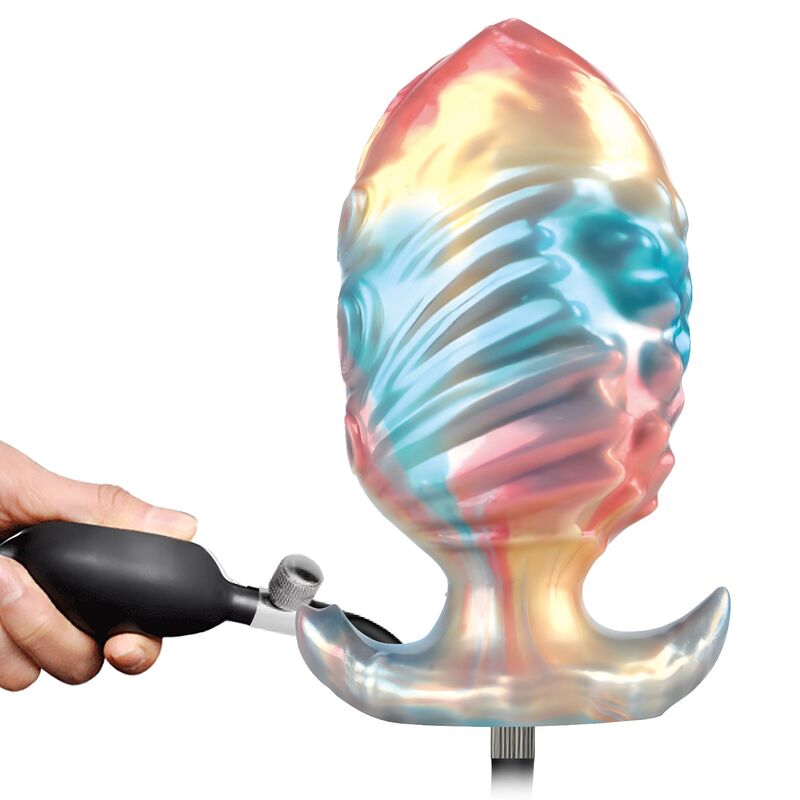 POWER MONSTERS - PLUG ANAL GONFLABLE TRICOLOR EBON LEVIATHAN 18 CM