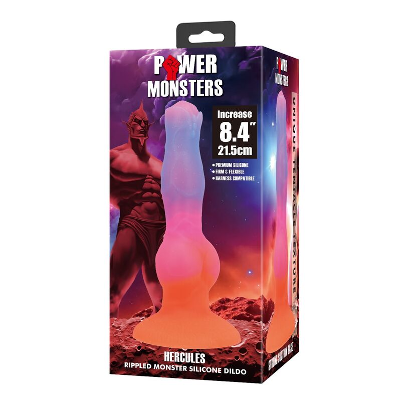 POWER MONSTERS - GODEMICHET EN SILICONE HERCULES FANTASY 21,5 CM Ø 5 CM