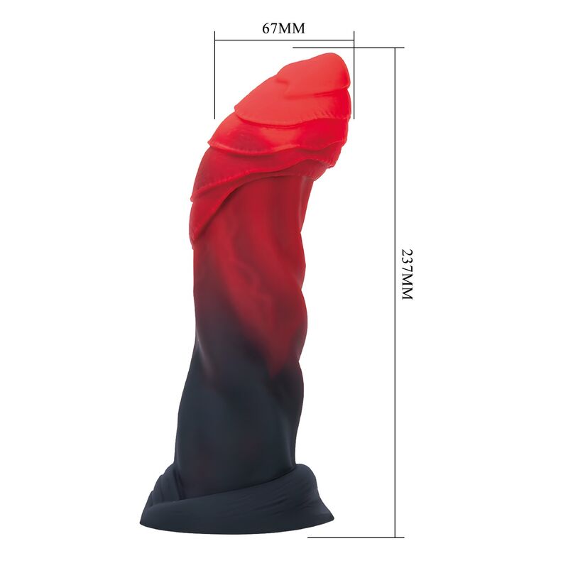POWER MONSTERS - GOLIATH INFERNAL BICOLORE FANTASY GODEMICHET EN SILICONE 25 CM Ø 6 CM