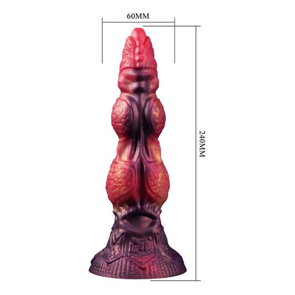 POWER MONSTERS - SAVAGE BEASTLORD TRICOLOR FANTASY GODEMICHET EN SILICONE 24 CM Ø 5 CM