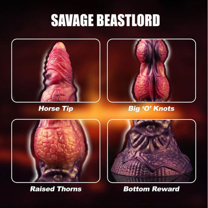 POWER MONSTERS - SAVAGE BEASTLORD TRICOLOR FANTASY GODEMICHET EN SILICONE 24 CM Ø 5 CM