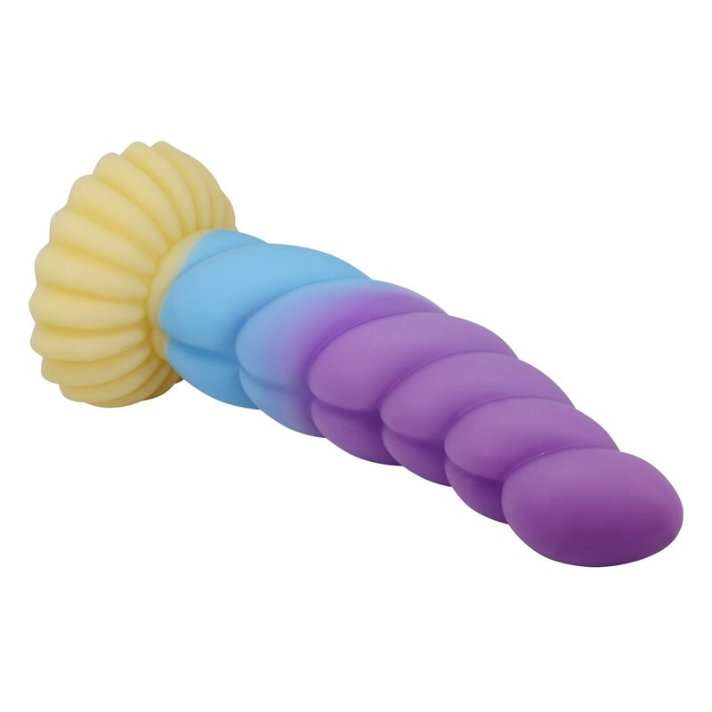 POWER MONSTERS - GODEMICHET EN SILICONE LICORNE TRICOLOR FANTASY 22 CM Ø 5 CM