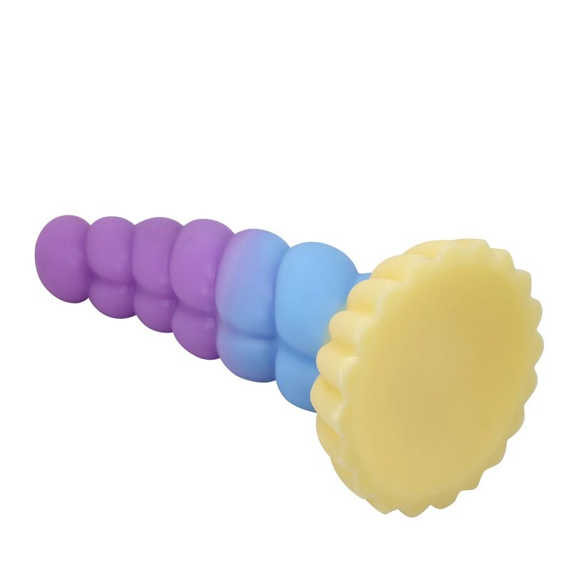 POWER MONSTERS - GODEMICHET EN SILICONE LICORNE TRICOLOR FANTASY 22 CM Ø 5 CM
