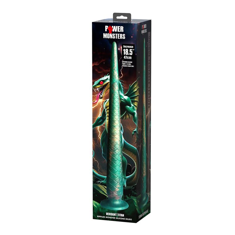 POWER MONSTERS - WILDWYRM TAIL BICOLOR FANTASY GODEMICHET EN SILICONE 47 CM Ø 4 CM