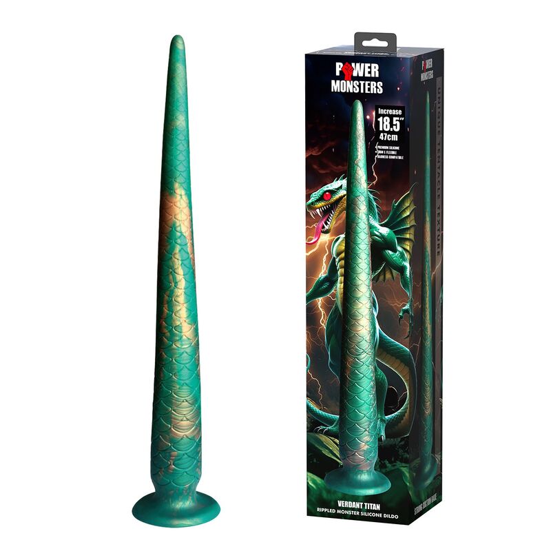 POWER MONSTERS - WILDWYRM TAIL BICOLOR FANTASY GODEMICHET EN SILICONE 47 CM Ø 4 CM