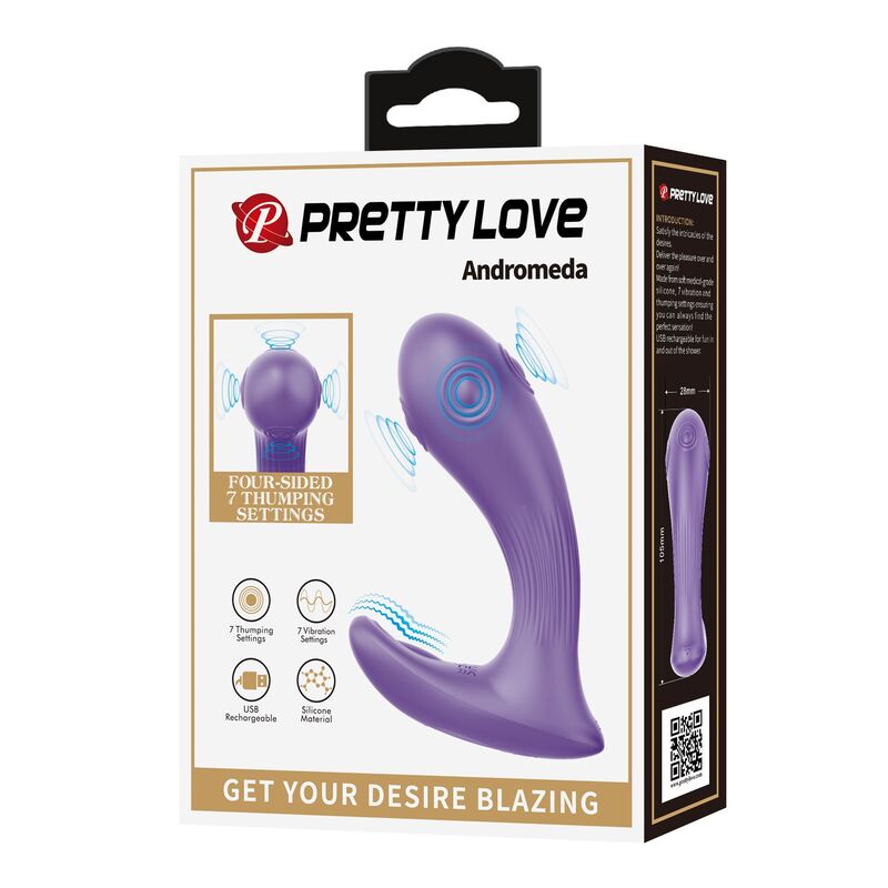 PRETTY LOVE - ANDROMEDA VIBRATEUR À DOUBLE STIMULATION RECHARGEABLE VIOLET