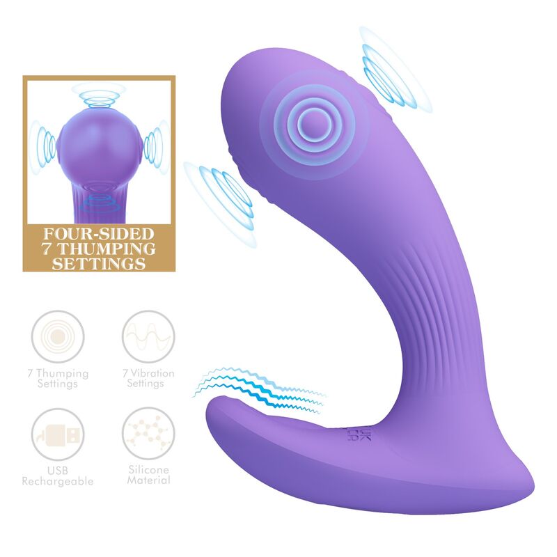 PRETTY LOVE - ANDROMEDA VIBRATEUR À DOUBLE STIMULATION RECHARGEABLE VIOLET