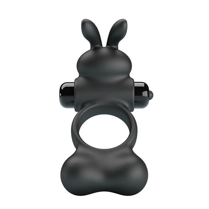 PRETTY LOVE - ANNEAU VIBRANT POUR PÉNIS AVEC STIMULATEUR LAPIN, 10 FONCTIONS, NOIR