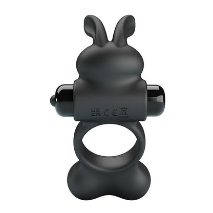 PRETTY LOVE - ANNEAU VIBRANT POUR PÉNIS AVEC STIMULATEUR LAPIN, 10 FONCTIONS, NOIR