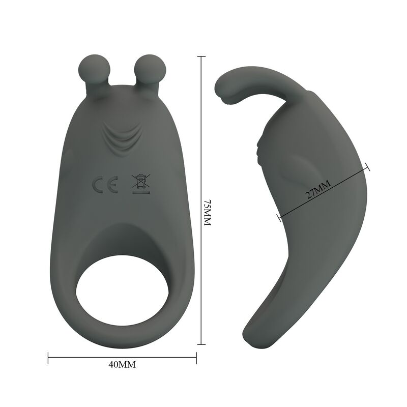 PRETTY LOVE - BAGUE VIBRANTE RECHARGEABLE AVEC STIMULATEUR LAPIN