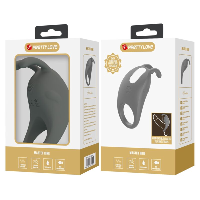 PRETTY LOVE - BAGUE VIBRANTE RECHARGEABLE AVEC STIMULATEUR LAPIN