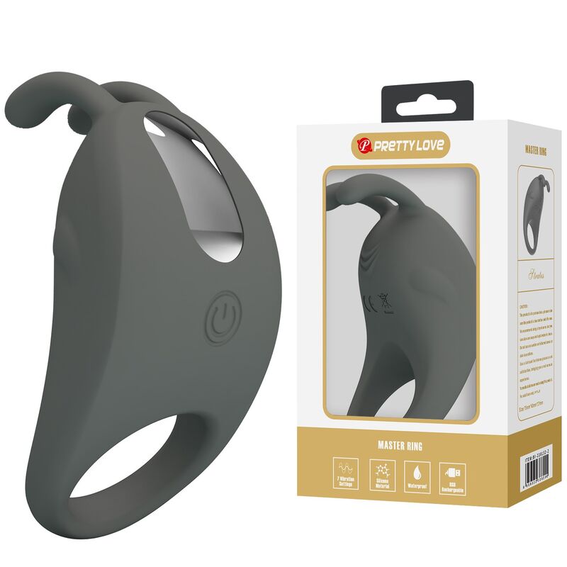 PRETTY LOVE - BAGUE VIBRANTE RECHARGEABLE AVEC STIMULATEUR LAPIN