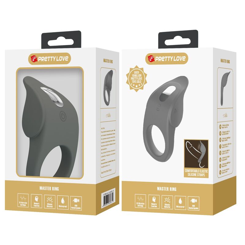PRETTY LOVE - ANNEAU VIBRANT RECHARGEABLE EN SILICONE FLEXIBLE