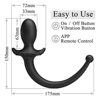PRETTY LOVE - VIBRATEUR ANAL ET PÉRINÉUM NOIR CONTRÔLÉ PAR APPLICATION ANTHONY