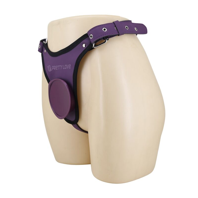 PRETTY LOVE - CULOTTE HARNAIS UNIVERSELLE À BRETELLES VIOLETTE ET NOIRE