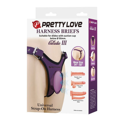PRETTY LOVE - CULOTTE HARNAIS UNIVERSELLE À BRETELLES VIOLETTE ET NOIRE