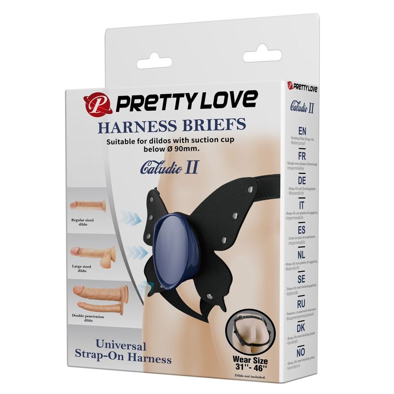 PRETTY LOVE - SLIP HARNAIS UNIVERSEL À BRETELLES NOIRES ET BLEUES