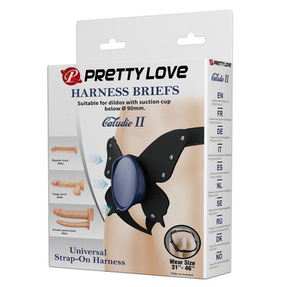 PRETTY LOVE - SLIP HARNAIS UNIVERSEL À BRETELLES NOIRES ET BLEUES