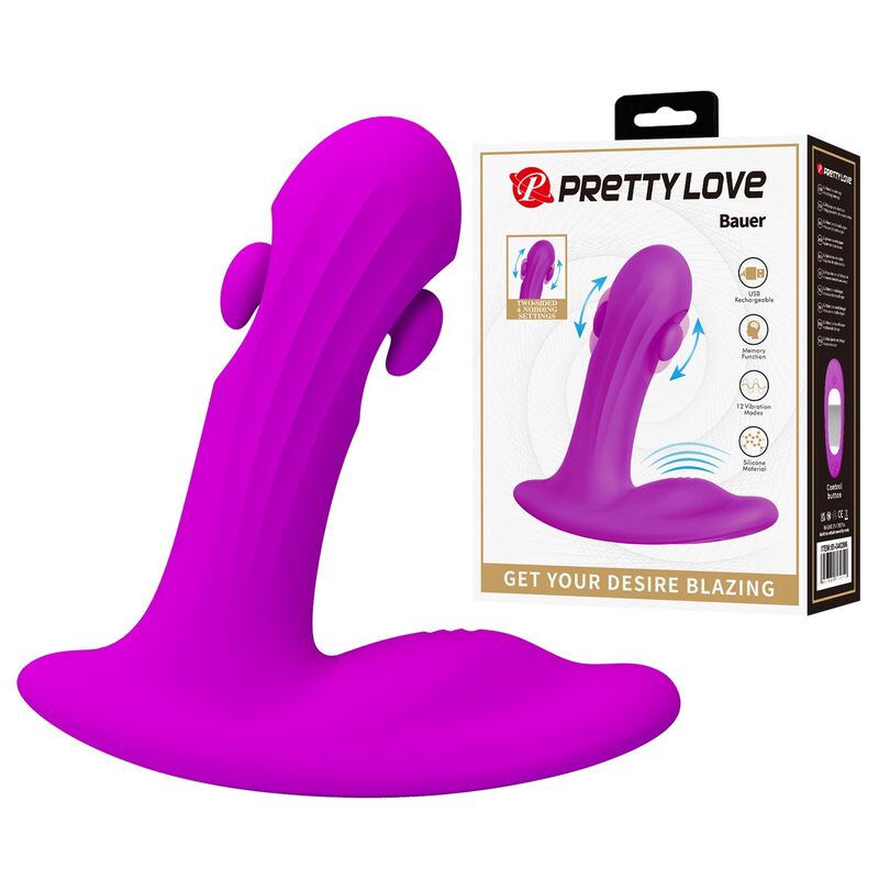 PRETTY LOVE - BAUER MASSEUR DE PROSTATE RECHARGEABLE 12 MODES VIOLET