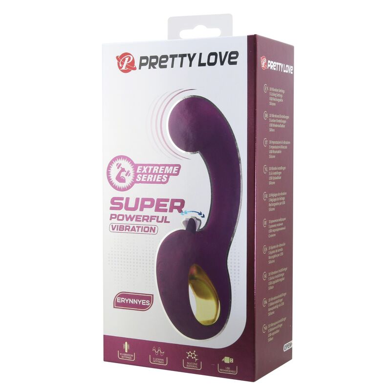 PRETTY LOVE - BRYNNLEE VIBRATEUR RECHARGEABLE AVEC STIMULATEUR ORAL 10 VIBRATIONS ET 5 FONCTIONS DE LÉCHAGE VIOLET