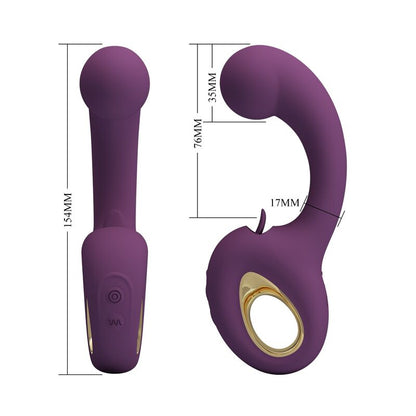 PRETTY LOVE - BRYNNLEE VIBRATEUR RECHARGEABLE AVEC STIMULATEUR ORAL 10 VIBRATIONS ET 5 FONCTIONS DE LÉCHAGE VIOLET
