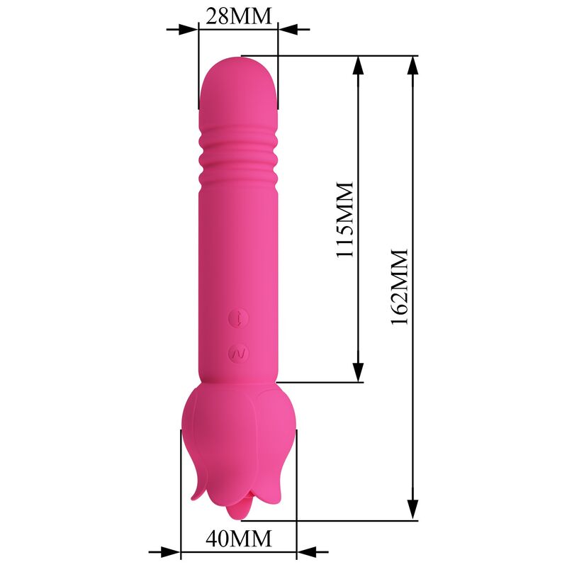 PRETTY LOVE - CHALEY VIBRATEUR RECHARGEABLE ROSE POUR LA STIMULATION ORALE, PAR POUSSOIR ET CLITORIALE