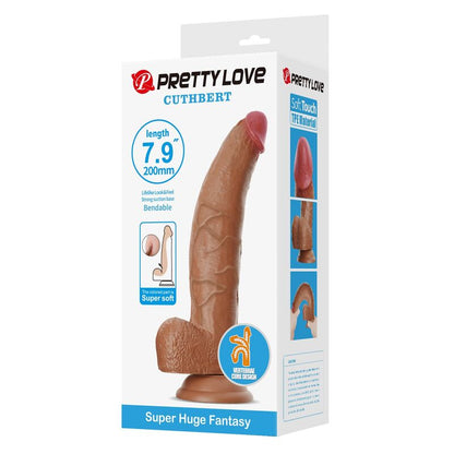 PRETTY LOVE - CUTHBERT GODEMICHET RÉALISTE ET FLEXIBLE 20 CM Ø 5 CM TPE MARRON