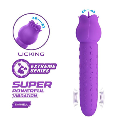 PRETTY LOVE - VIBRATEUR STIMULATEUR ORAL ET CLITORIAL RECHARGEABLE DANNELL VIOLET