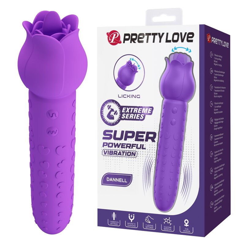 PRETTY LOVE - VIBRATEUR STIMULATEUR ORAL ET CLITORIAL RECHARGEABLE DANNELL VIOLET
