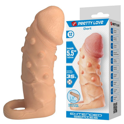PRETTY LOVE - MANCHON D'EXTENSION PÉNIENNE DORT 14 CM Ø 4 CM NATUREL