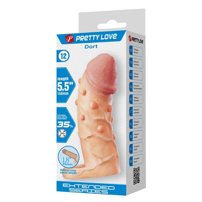 PRETTY LOVE - MANCHON D'EXTENSION PÉNIENNE DORT 14 CM Ø 4 CM NATUREL