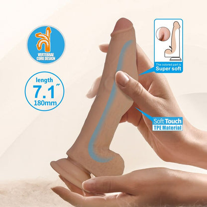 PRETTY LOVE - ELLCUMENT GODEMICHET RÉALISTE ET FLEXIBLE 18 CM Ø 4,5 CM TPE NATUREL