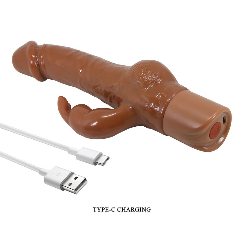 PRETTY LOVE - ELLISON VIBRATEUR LAPIN RÉALISTE 22,6 CM Ø 4,2 CM MARRON
