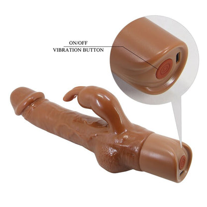 PRETTY LOVE - ELLISON VIBRATEUR LAPIN RÉALISTE 22,6 CM Ø 4,2 CM MARRON