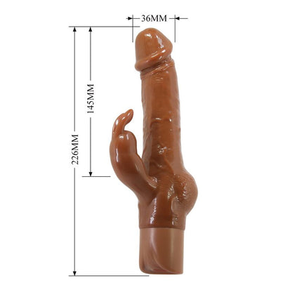 PRETTY LOVE - ELLISON VIBRATEUR LAPIN RÉALISTE 22,6 CM Ø 4,2 CM MARRON