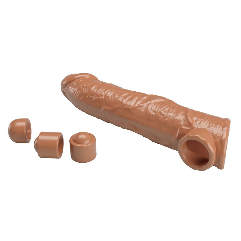 PRETTY LOVE - MANCHON D'EXTENSION DE PÉNIS AJUSTABLE 26 CM Ø 4 CM MARRON