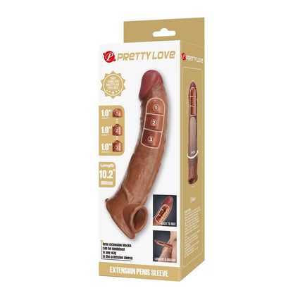 PRETTY LOVE - MANCHON D'EXTENSION DE PÉNIS AJUSTABLE 26 CM Ø 4 CM NATUREL