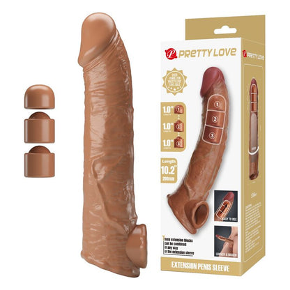 PRETTY LOVE - MANCHON D'EXTENSION DE PÉNIS AJUSTABLE 26 CM Ø 4 CM NATUREL