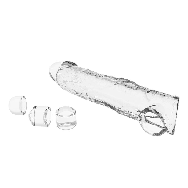 PRETTY LOVE - MANCHON D'EXTENSION DE PÉNIS AJUSTABLE 26 CM Ø 4 CM TRANSPARENT