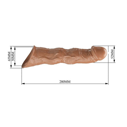 PRETTY LOVE - MANCHON D'EXTENSION PÉNIENNE AJUSTABLE 28 CM Ø 4,5 CM MARRON