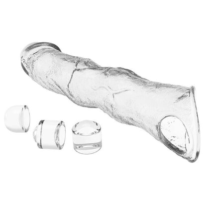 PRETTY LOVE - MANCHON D'EXTENSION PÉNIENNE AJUSTABLE 28 CM Ø 4,5 CM TRANSPARENT