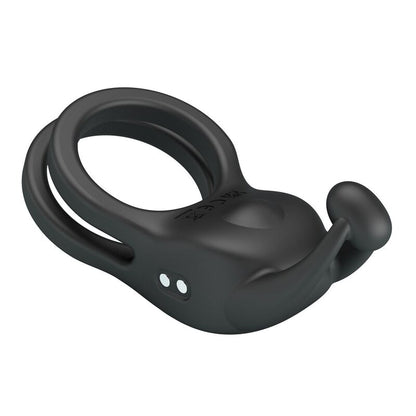 PRETTY LOVE - ANNEAU PÉNIS DOUBLE VIBRANT RECHARGEABLE GOODWIN NOIR