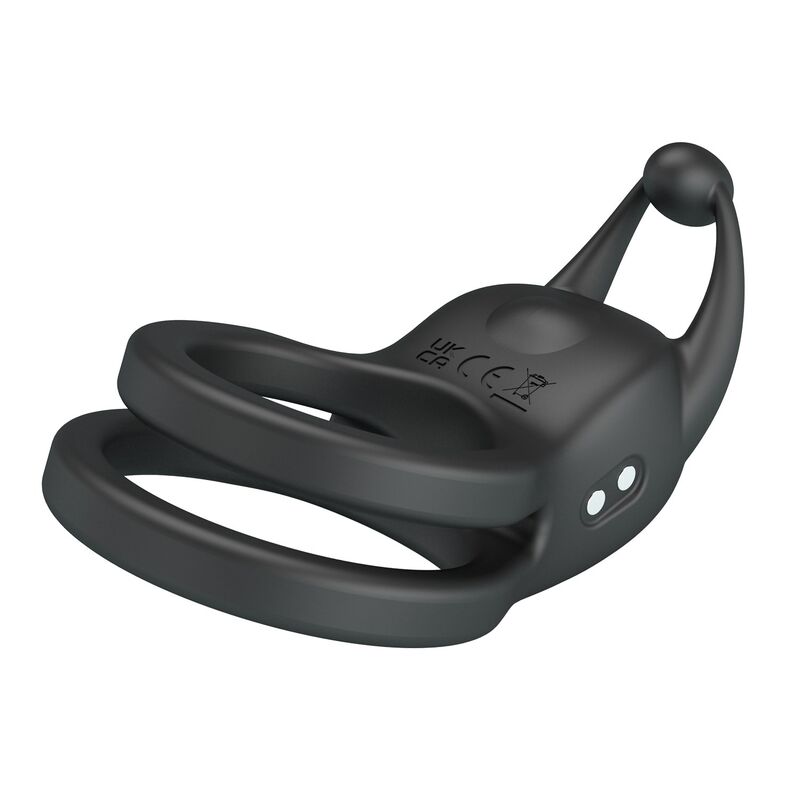 PRETTY LOVE - ANNEAU PÉNIS DOUBLE VIBRANT RECHARGEABLE GOODWIN NOIR