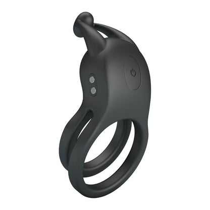PRETTY LOVE - ANNEAU PÉNIS DOUBLE VIBRANT RECHARGEABLE GOODWIN NOIR