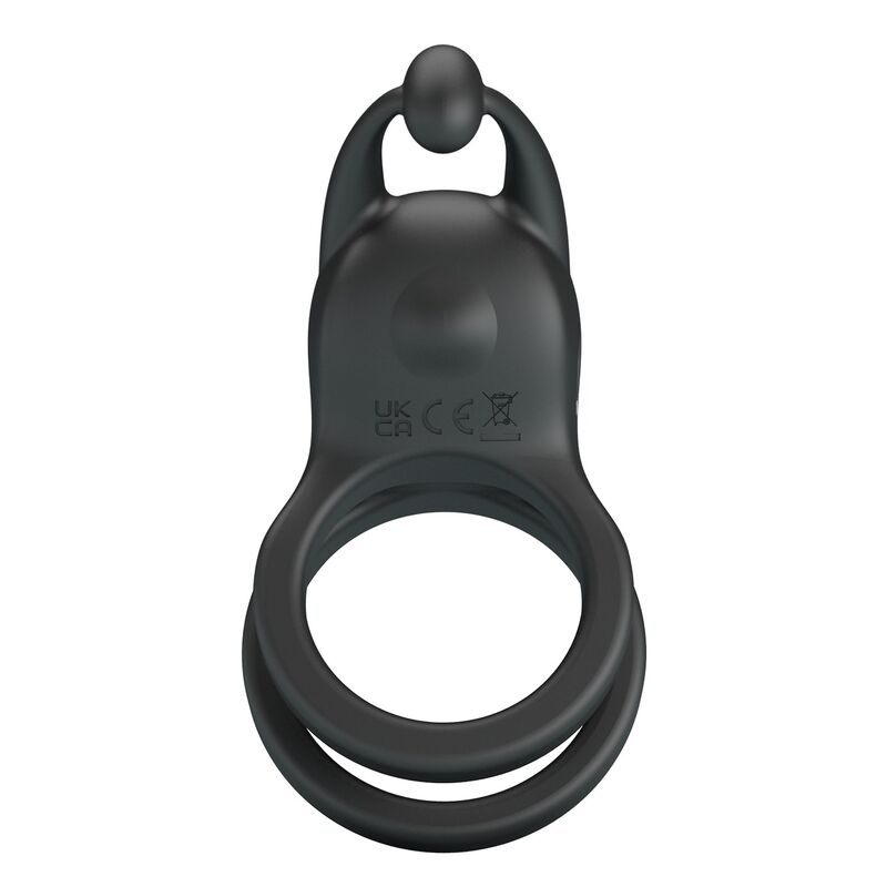 PRETTY LOVE - ANNEAU PÉNIS DOUBLE VIBRANT RECHARGEABLE GOODWIN NOIR