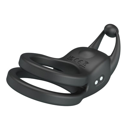 PRETTY LOVE - ANNEAU PÉNIS DOUBLE VIBRANT RECHARGEABLE GOODWIN NOIR