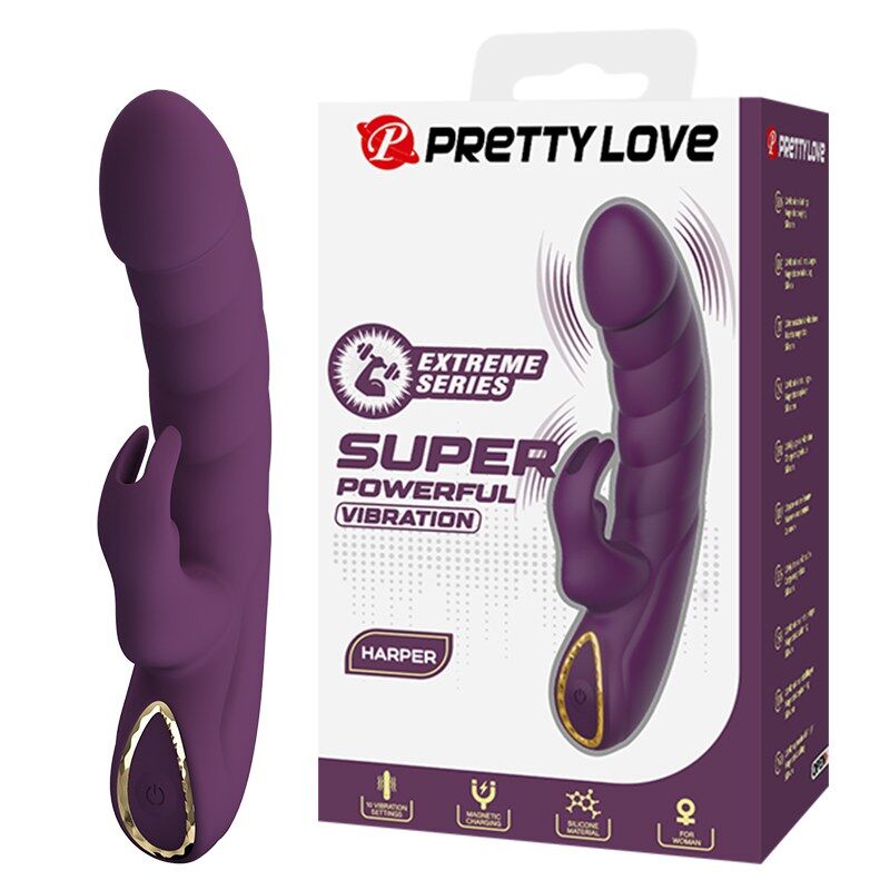 PRETTY LOVE - VIBRATEUR LAPIN RECHARGEABLE HARPER 10 FONCTIONS VIOLET