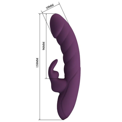 PRETTY LOVE - VIBRATEUR LAPIN RECHARGEABLE HARPER 10 FONCTIONS VIOLET