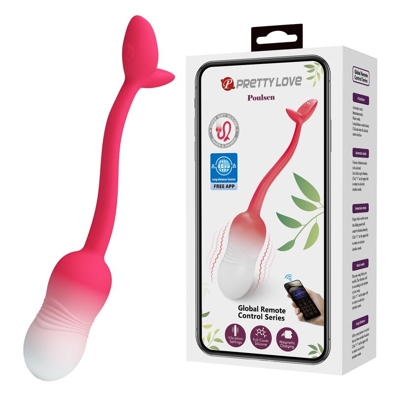 PRETTY LOVE - Å'UF VIBRANT CONTRÃ”LABLE PAR APPLICATION PULSEN 12 FONCTIONS RECHARGEABLE PAR USB ROSE